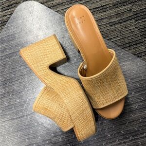 A New Day Women's Beige Woven Clog Mules